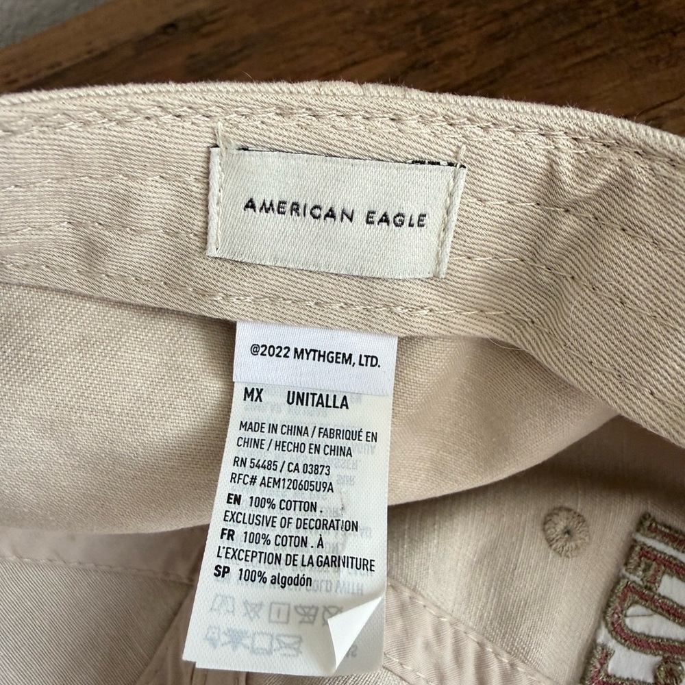 American Eagle Outfitters Led Zeppelin Cream Baseball Hat Cap with Pink Logo - Picture 6 of 9